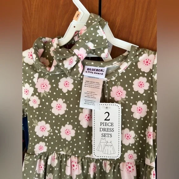 BLUEBERi boulevard - 2 Piece new dress Unicorn Flowers (Size 2T) - Picture 3 of 5